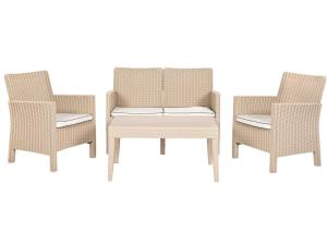 JUEGO DE JARDIN NOVA 2+1+1+ MESA CREMA