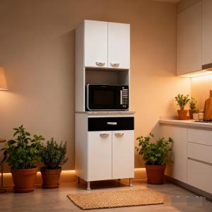 KIT DE COCINA 4 PTAS 1 CAJ. CORR.METAL. BL/NG       > K43-1