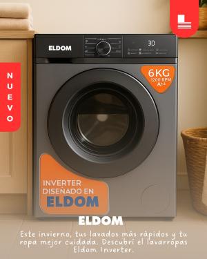 LAVARROPA ELDOM INVERTER 6KG GR>JG60-A212VE