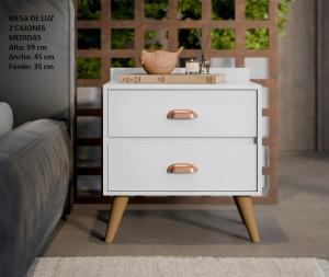 MESA DE LUZ 2C MADERO BLAN NATMANIAM>MDM 50654